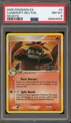 Pokemon Camerupt EX Deoxys Reverse Holo Rare #4 PSA 8 - Image 1