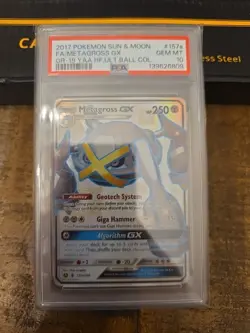 2017 POKEMON SUN & MOON GUARDIANS RISING #157A FULL ART/METAGROSS GX PSA 10 - Image 1