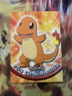 Pokemon TCG Topps 1999 Charmander #4 Blue Logo Label - Image 1