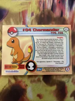 Pokemon TCG Topps 1999 Charmander #4 Blue Logo Label - Image 2