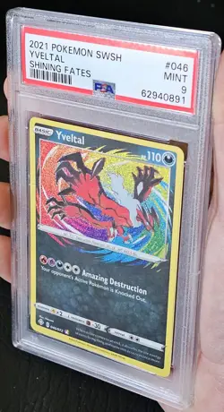 Pokemon Yveltal Sword & Shield Shining Fates 046 Amazing Rare! Holo PSA 9 MINT. - Image 2