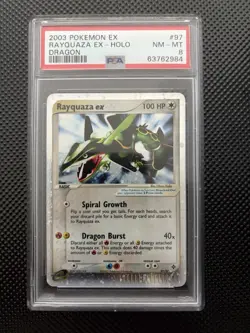 2003 Pokemon Rayquaza EX Holo Dragon #97 PSA 8 - Image 1