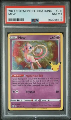 PSA 8 NM-MT Mew 011/025 Pokemon Celebrations 2021 #011 - Image 1