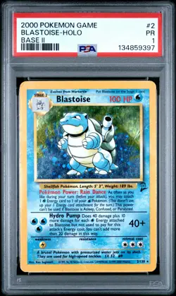 2000 POKEMON BASE SET 2 #2 BLASTOISE-HOLO PSA 1 - Image 1
