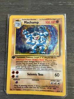 Pokemon TCG Machamp Holo Rare 1st Edition Base Set 8/102 - Image 1