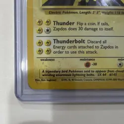 Pokemon TCG Zapdos 15/62 Holo Rare Fossil Unlimited English Mitsuhiro Arita - Image 4