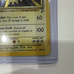 Pokemon TCG Zapdos 15/62 Holo Rare Fossil Unlimited English Mitsuhiro Arita - Image 5