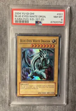 Blue Eyes White Dragon 1st Edition SKE-001 Yugioh PSA 8 - Image 1