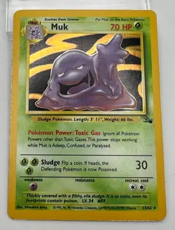 Muk 13/62 Holo Pokemon Card 1999 Fossil Rare LP/MP - Image 1