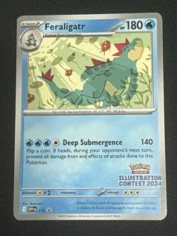 Pokemon Card Feraligatr SVP213 Black Star Promo Illustration Contest 2024 NM - B - Image 1