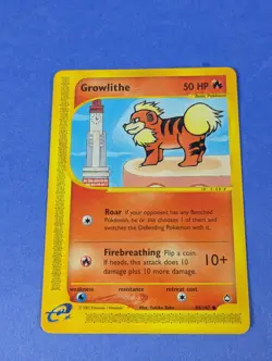 Growlithe - 80/147 - Common Aquapolis - Pokemon Card - LP - Image 1