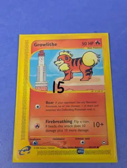 Growlithe - 80/147 - Common Aquapolis - Pokemon Card - LP - Image 3
