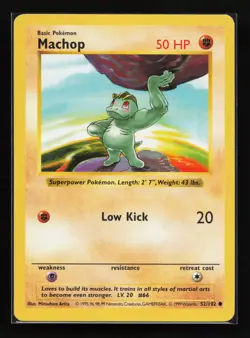Machop 52/102 Common Base Set (Shadowless) Pokemon Card - Image 1
