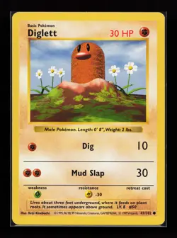 Diglett 47/102 Common Base Set (Shadowless) Pokemon Card - Image 1