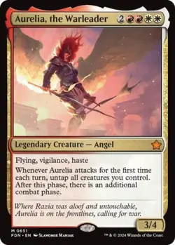 MTG English Aurelia, the Warleader NM Normal Foundations - Image 1