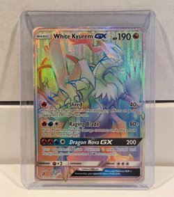 White Kyurem GX 74/70 Dragon Majesty SECRET RARE Hyper Rainbow 2018 Pokemon Card - Image 1