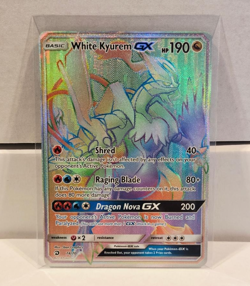 White Kyurem GX 74/70 Dragon Majesty SECRET RARE Hyper Rainbow 2018 Pokemon Card - Image 3