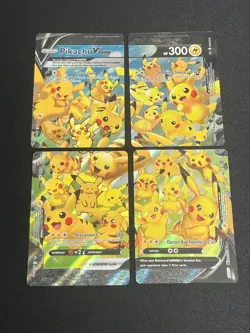 Pikachu V-Union [Set of 4] SWSH: Sword & Shield Promo Cards Holo NM - Image 1