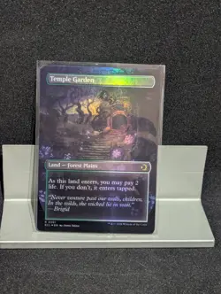 Temple Garden BORDERLESS REVERSIBLE FOIL X1 NM Lorwyn Eclipsed MTG - Image 2
