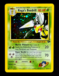 2000 Pokemon KOGAS BEEDRILL Gym Challenge HOLO RARE Unlimited Edition Card 9/132 - Image 1