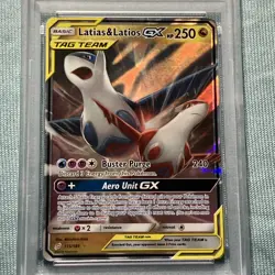 2019 Pokemon Sun & Moon Team Up #113 Latias & Latios GX PSA 9 - Image 2