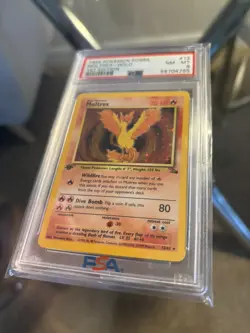 1999 Pokemon Moltres 1st Edition Holo Fossil 12/62 PSA 8 - Image 4