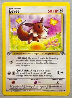 Pokemon 1st EDITION Eevee #51/64 Common - 1999 Jungle Set - NM to MT Condition! - Image 1