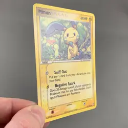 Minun 41/107 EX Deoxys Regular Uncommon Pokemon Card 2005 English DAMAGED - Image 3