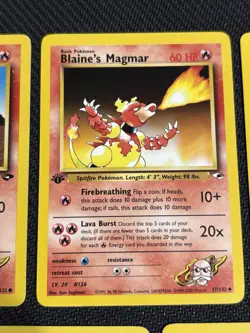 Pokemon TCG Gym Heroes / Gym Challenge Vintage Blaine’s Pokemon Lot 1st Edition - Image 3
