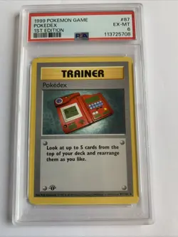 1999 POKEMON GAME 1ST ED #87 POKEDEX PSA 6 - Image 1