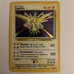 Zapdos Holographic Pokemon TCG Rare - Base Set 1999 in Light Play Condition - Image 1