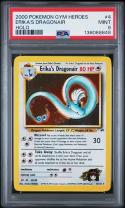 2000 Pokemon Gym Heroes Erika's Dragonair #4 Holo PSA 9 MINT - Image 1