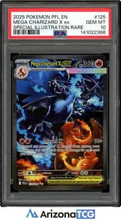 Pokemon 2025 Mega Charizard X ex 125/094 SIR Phantasmal Flames GEM MINT PSA 10 - Image 1