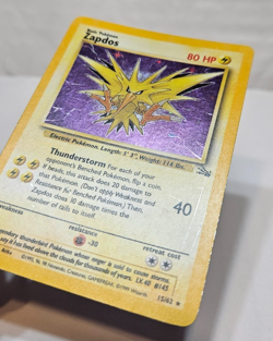 Zapdos 15/62 Holo Rare Unlimited Fossil Pokemon 692 - Image 2