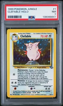 1999 POKEMON JUNGLE #1 CLEFABLE-HOLO PSA 7 - Image 1