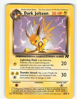 DARK JOLTEON 38/82 UNCOMMON TEAM ROCKET POKEMON LP - Image 2