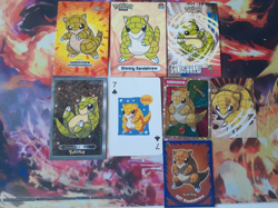Sandshrew Fan Art Bundle of 8 Cards + Stickers NOT Official Pokemon PL-NM - Image 1