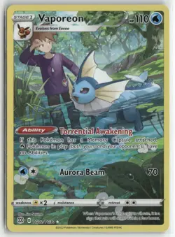 Vaporeon TG02/TG30 Trainer Gallery Brilliant Stars Pokemon English Card (LP) - Image 1