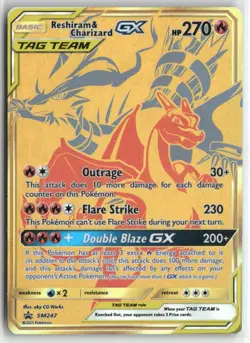 Reshiram & Charizard GX SM247 Black Star Promo Pokemon English Card (MP) - Image 1