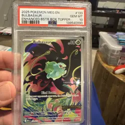 2025 POKEMON MEGA EVOLUTION ENHANCED BOOSTER B TOPPER CARD BULBASAUR PSA 10 - Image 1