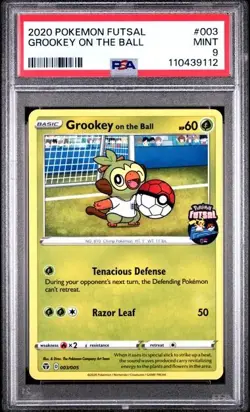 PSA 9 Gem Mint Grookey on the Ball 003/005 Pokemon Futsul Promo Card - Image 1