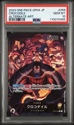 PSA 10 Crocodile Kingdoms of Intrigue OP04-058 L Alt Art One Piece Japanese Card - Image 1
