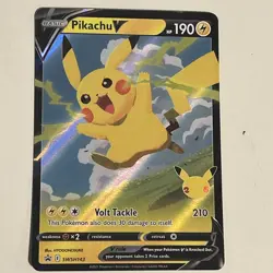 Pikachu V SWSH143 SWSH: Sword & Shield Celebrations Promo Card - Image 1