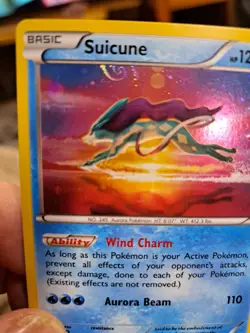 RARE SWIRL 🌀 Suicune 30/122 XY Breakpoint Cosmos HD Holo Pokemon Card - Image 3