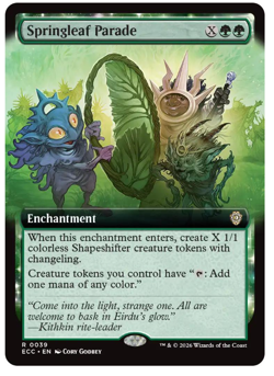 Springleaf Parade - Extended Art Commander: Lorwyn Eclipsed MTG - Image 1