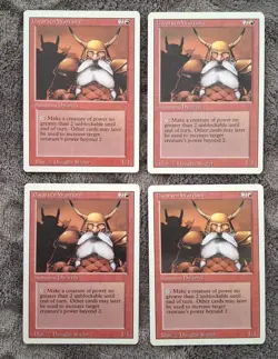 MTG Revised Dwarven Warriors (x4) - NM - Excellent looking classic cards! - Image 1