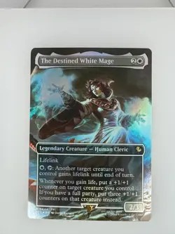 MTG FINAL FANTASY The Destined White Mage (Borderless Foil) 444 NM - Image 1