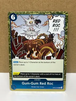 Gum-Gum Red Roc OP04-056Rare Foil NM One Piece Kingdoms of Intrigue - Image 1