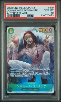 PSA 10 Donquixote Rosinante Kingdoms of Intrigue OP04-119 SEC Alt One Piece JPN - Image 1