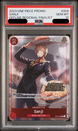 PSA 10 Sanji ST01-004 Offline Regional Finalist 2023 Promo One Piece - Image 1